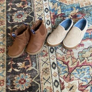 Old Navy Tan Slip-On Shoes and Cat & Jack brown boots